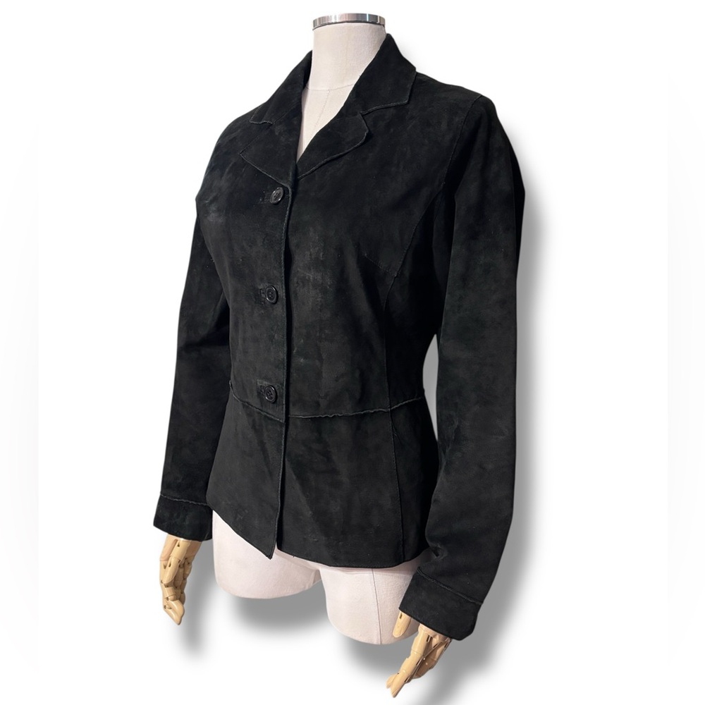 BRANDON THOMAS Black Suede Leather Jacket Size Medium